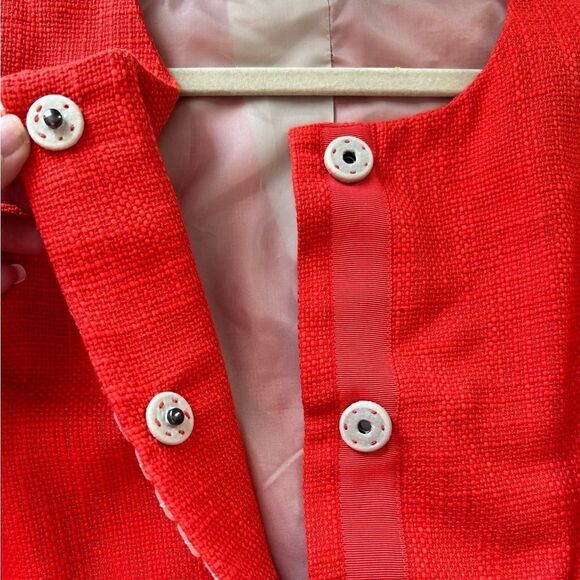 Coldwater Creek Red Pearl-Beads Blazer Jacket Size 14 - Picture 5 of 10